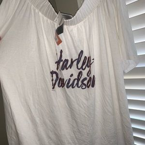 Off the shoulder Harley Davidson top